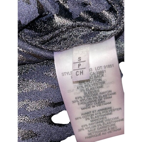 Elie Tahari Leopard Jacquard Seamed Top Small Money Goth Sophisticated - Picture 8 of 11